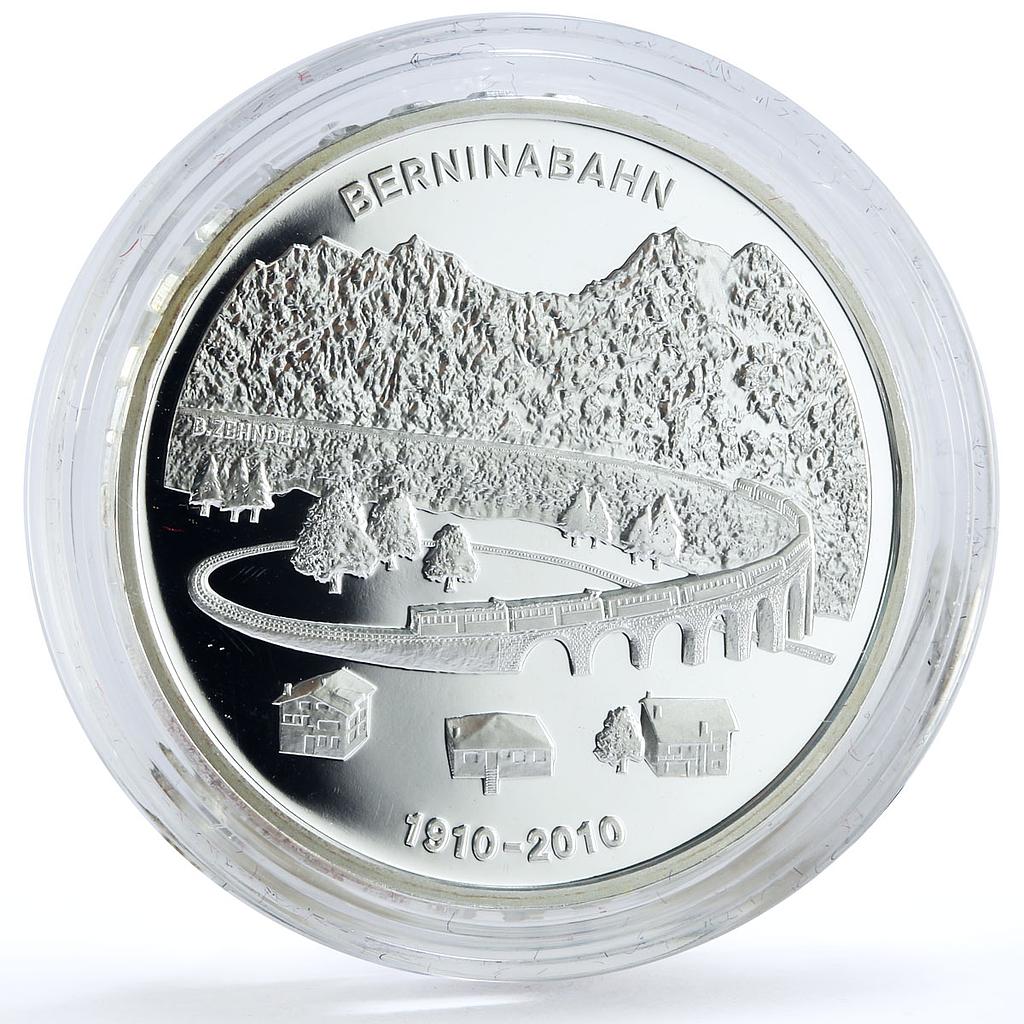 Switzerland 20 francs Trains Railways Bernina Railroad Locomotive Ag coin 2010