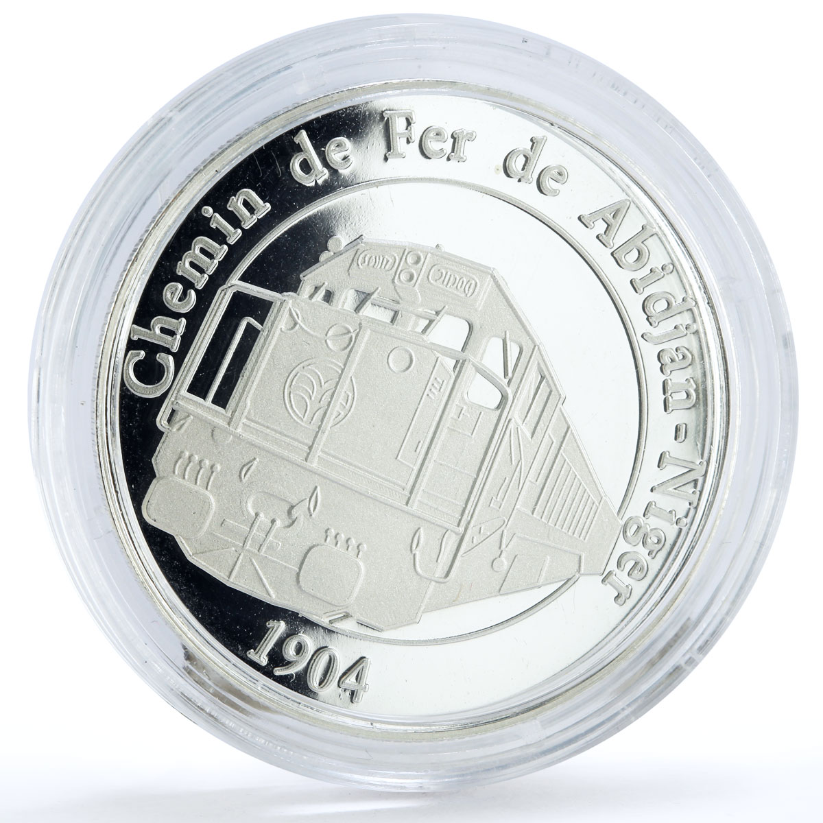 Burkina Faso 1000 francs Trains Railways Abidjan Niger Locomotive Ag coin 2013