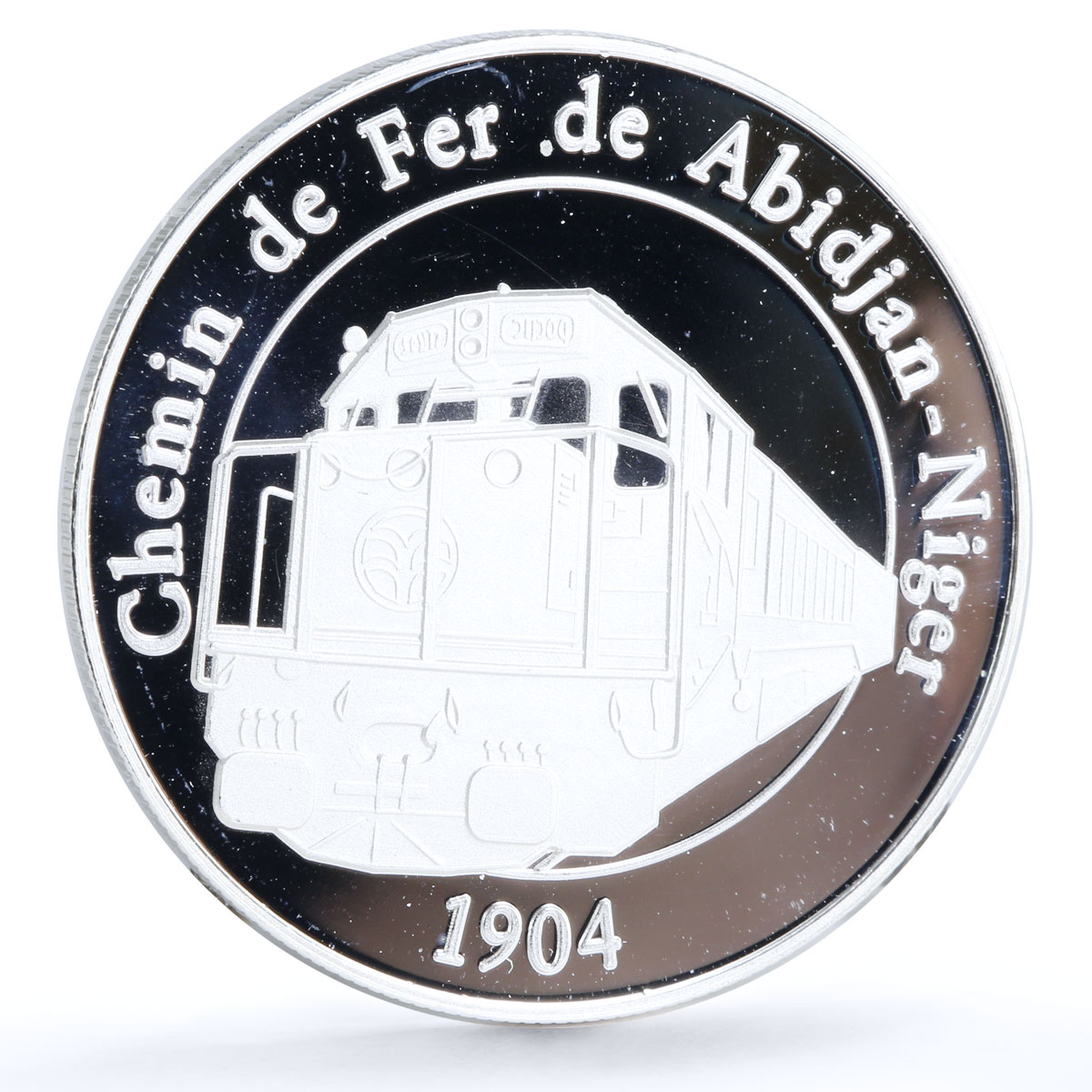 Burkina Faso 1000 francs Trains Railways Abidjan Niger Locomotive Ag coin 2013