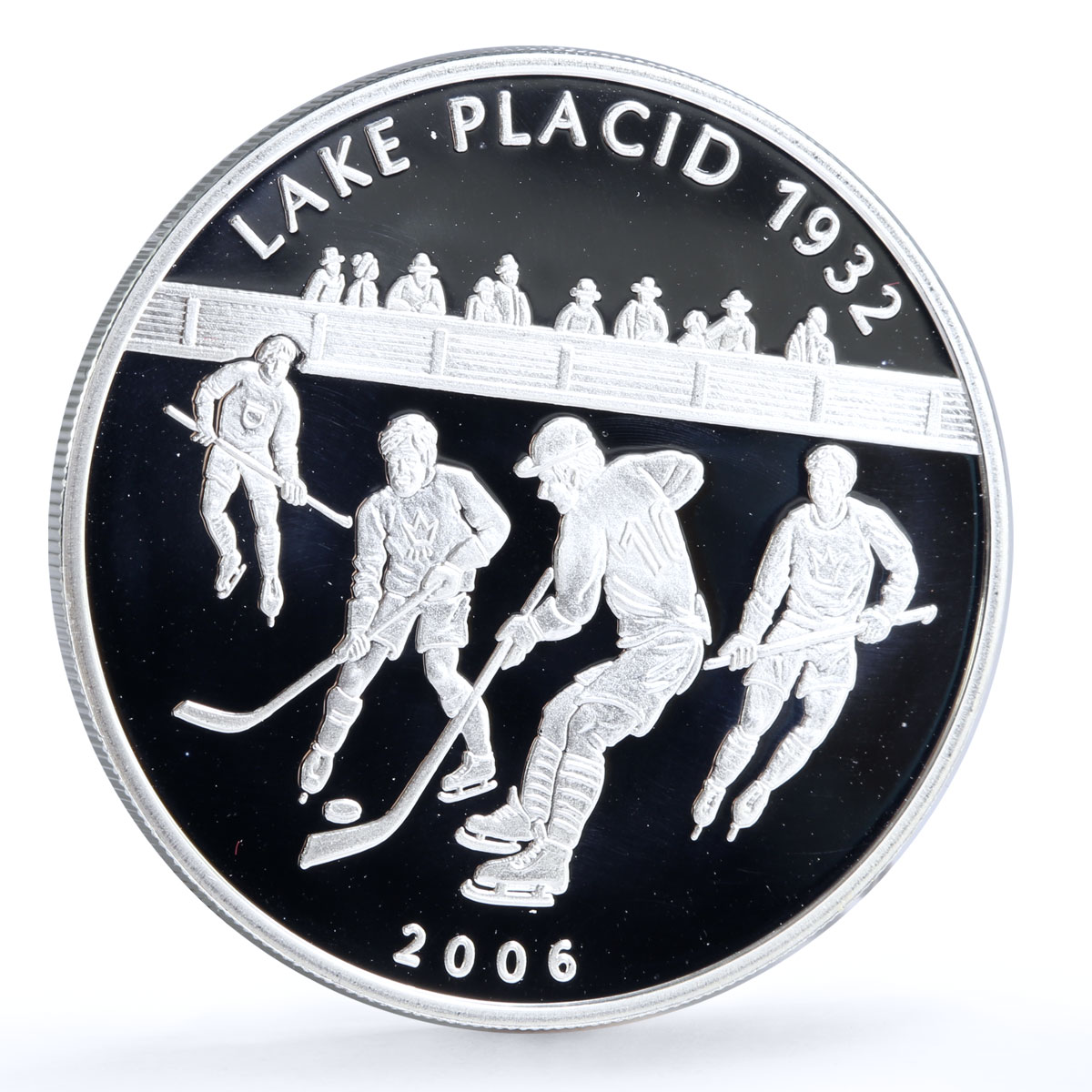 Mongolia 500 togrog Lake Placid Olympic Games Hockey Sports silver coin 2006
