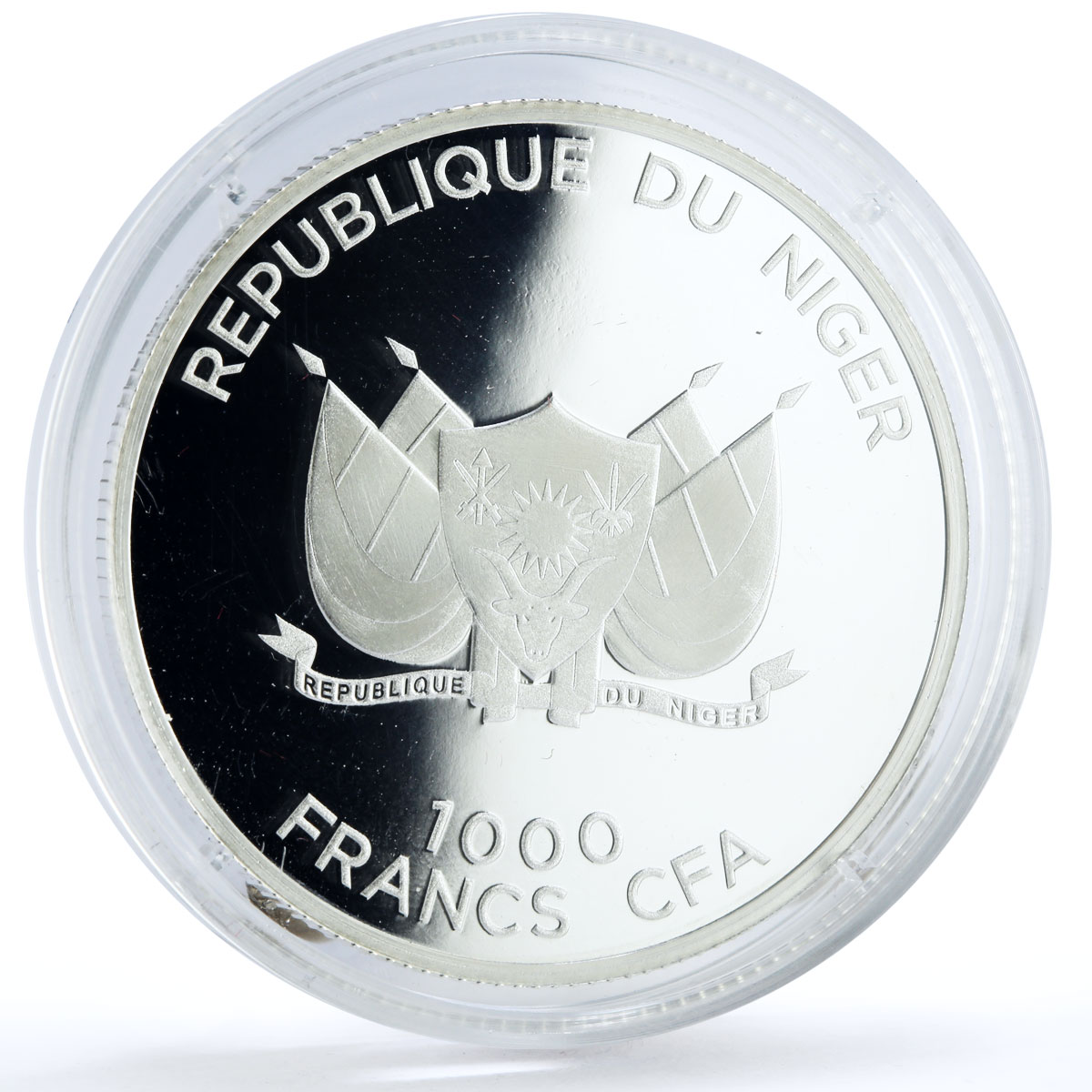 Niger 1000 francs Trains Railways Mediterranean Locomotive silver coin 2012