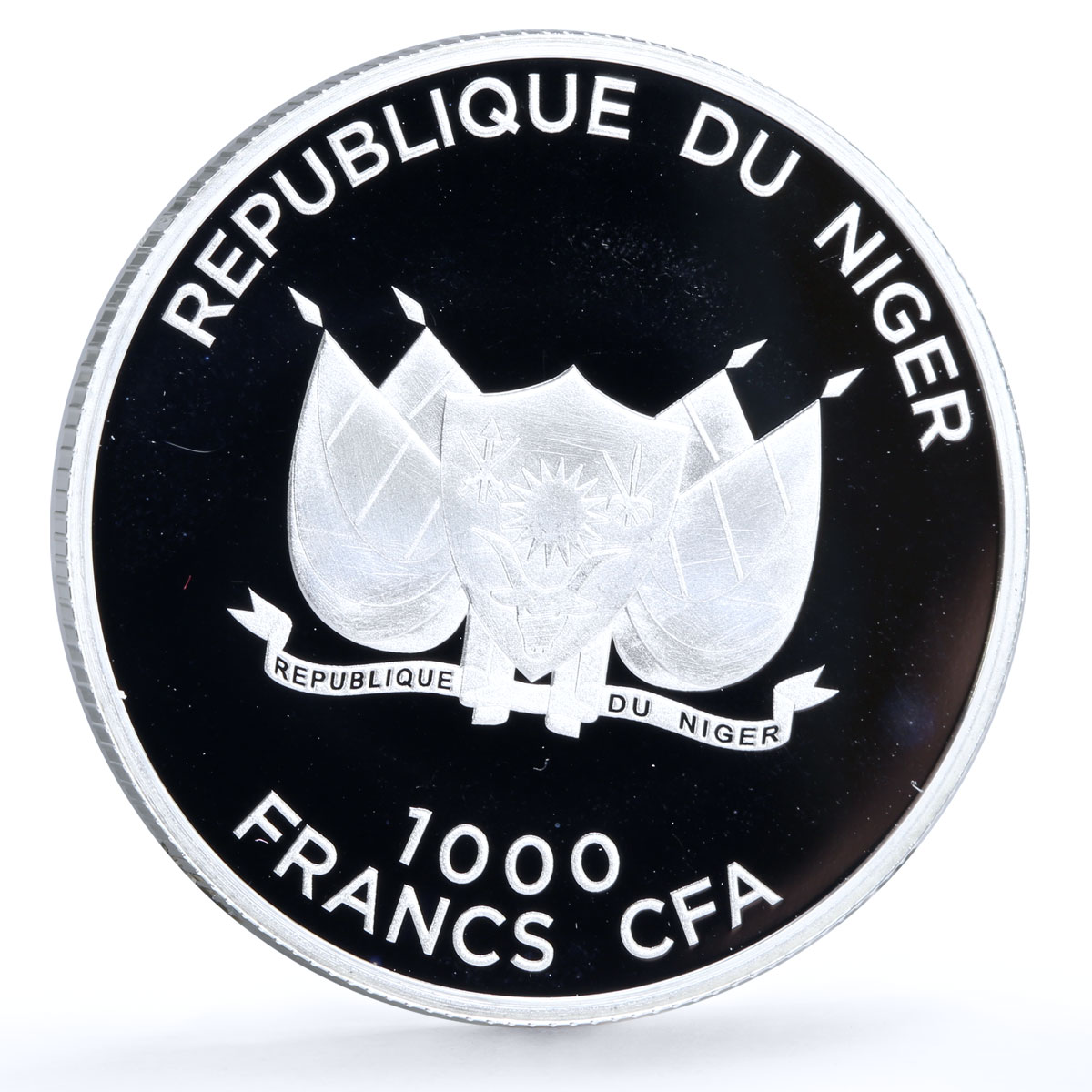 Niger 1000 francs Trains Railways Mediterranean Locomotive silver coin 2012