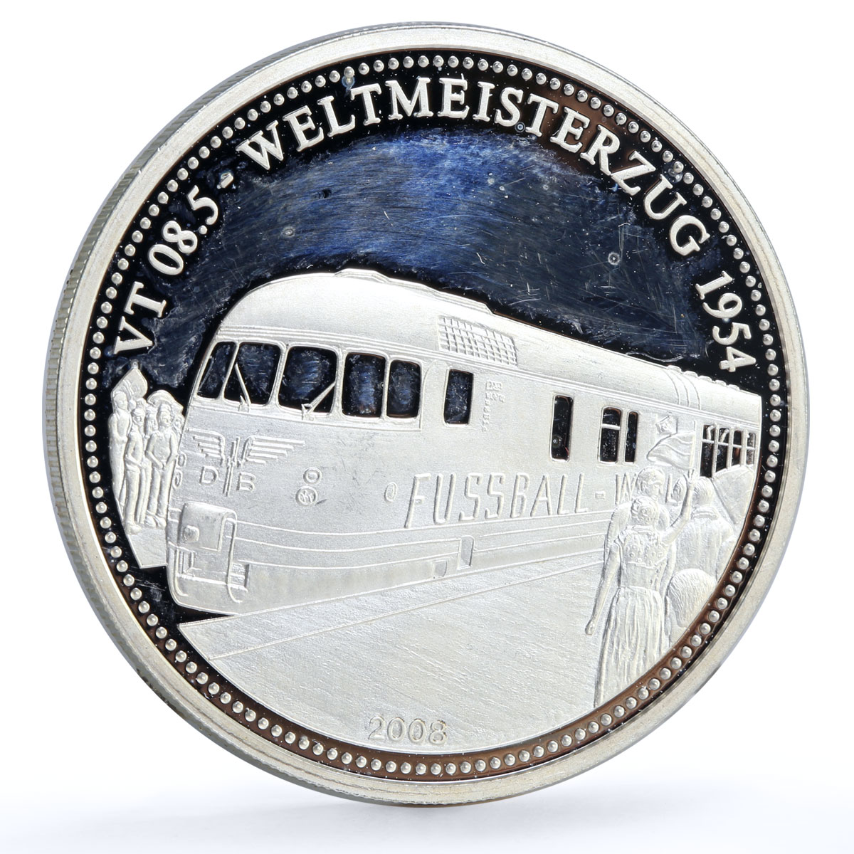 Somali 4000 shillings Trains Railways World Champion VT Locomotive Ag coin 2008