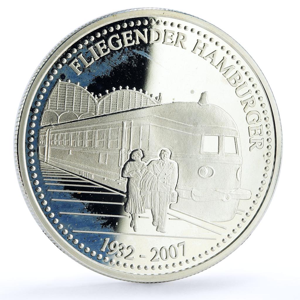 Togo 1000 francs Trains Railways Fliegende Hamburger Locomotive silver coin 2007