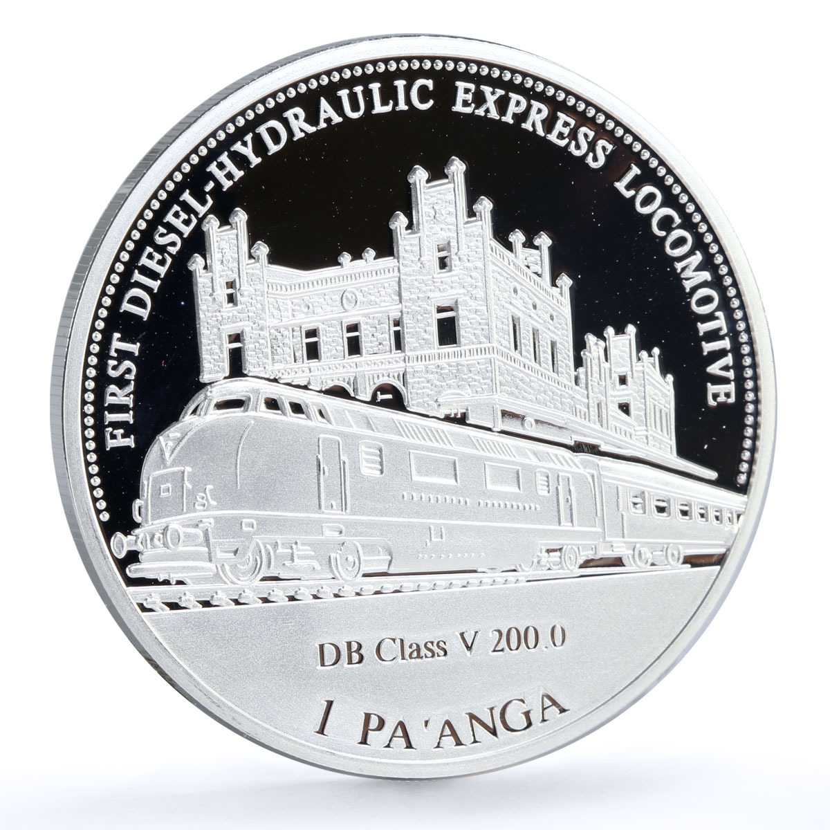 Tonga 1 paanga Trains Railways 1st Diesel Locomotive proof silver coin 2010