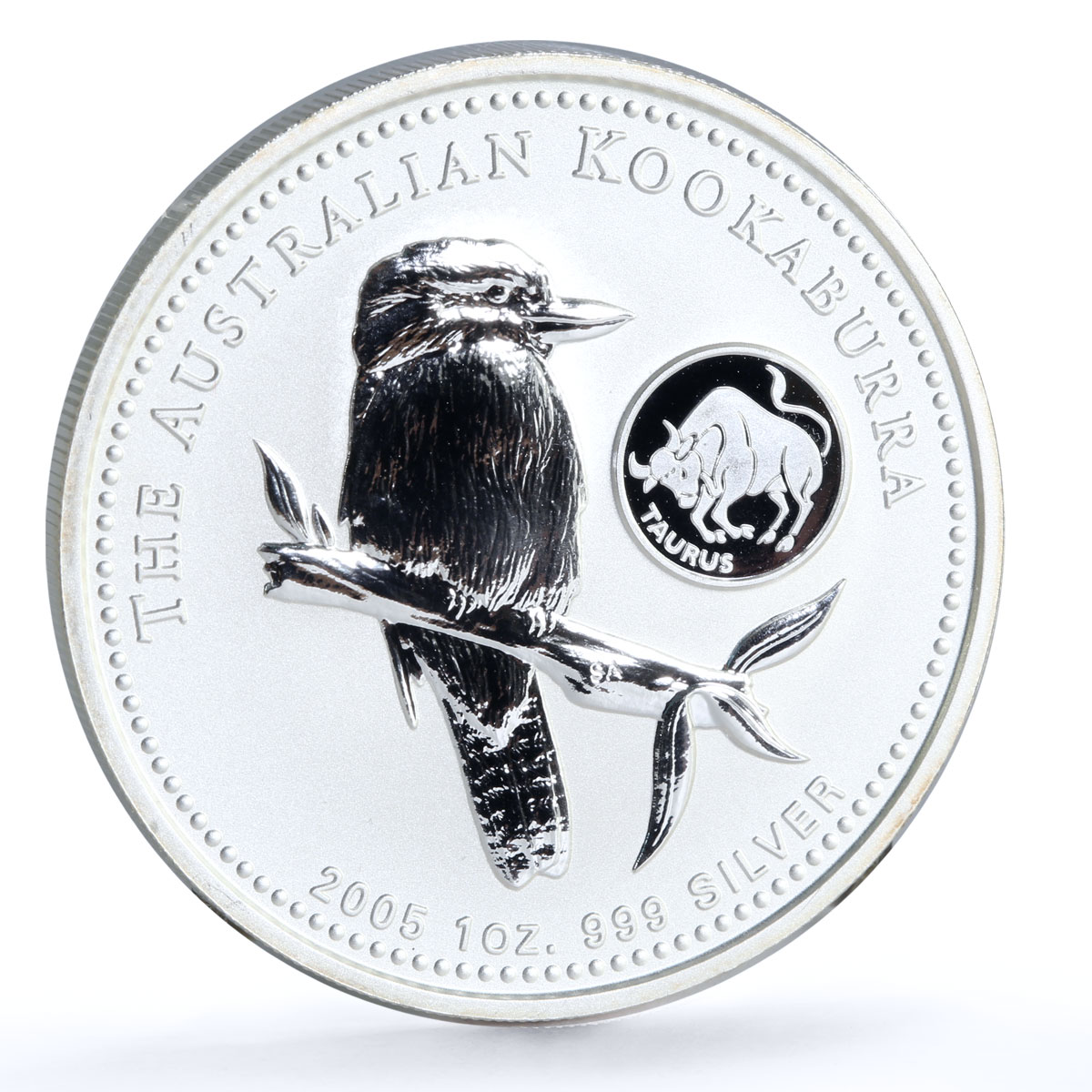 Australia 1 dollar Kookaburra Bird Zodiac Signs Taurus silver coin 2005