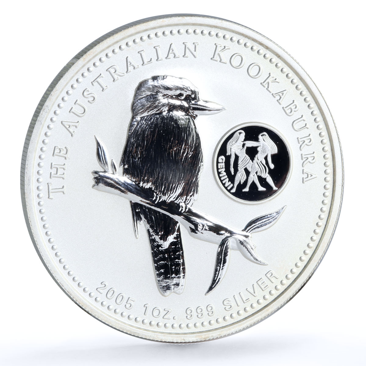 Australia 1 dollar Kookaburra Bird Zodiac Signs Gemini silver coin 2005