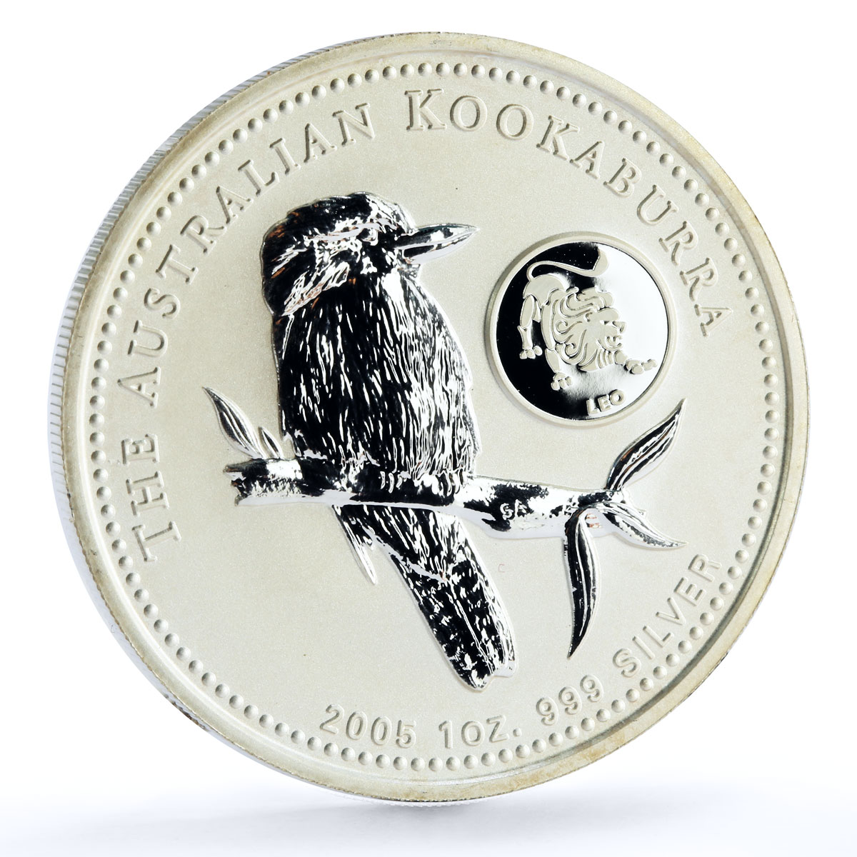 Australia 1 dollar Kookaburra Bird Zodiac Signs Leo silver coin 2005