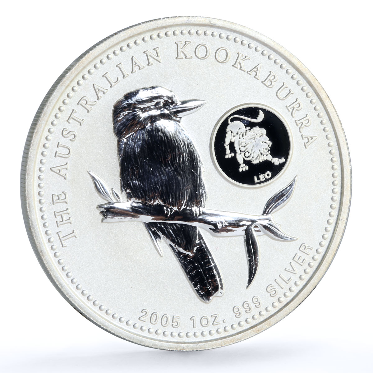 Australia 1 dollar Kookaburra Bird Zodiac Signs Leo silver coin 2005