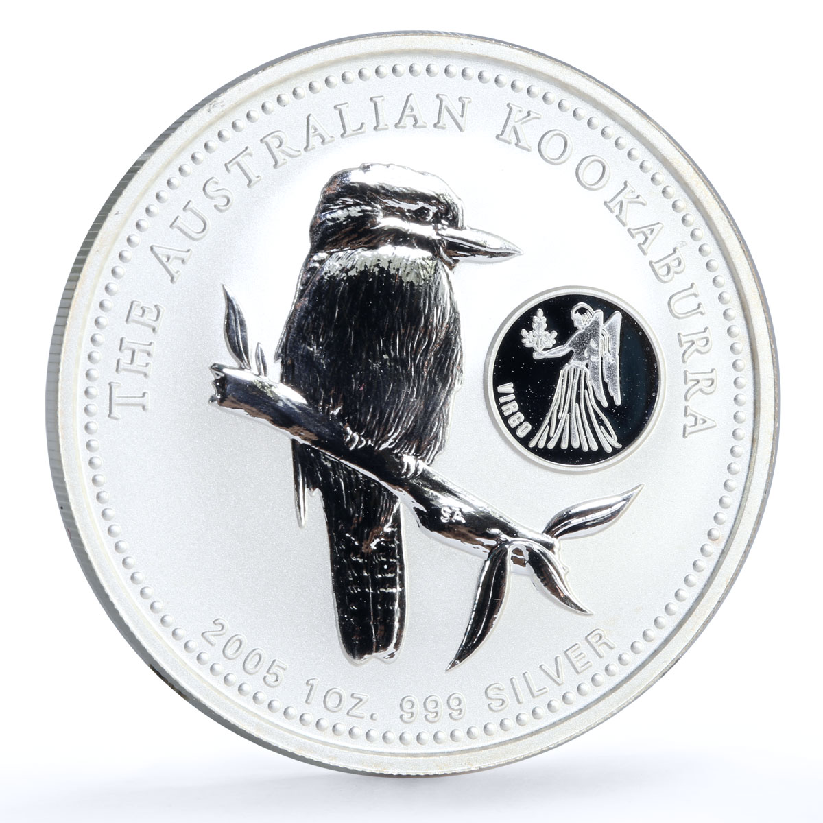 Australia 1 dollar Kookaburra Bird Zodiac Signs Virgo silver coin 2005