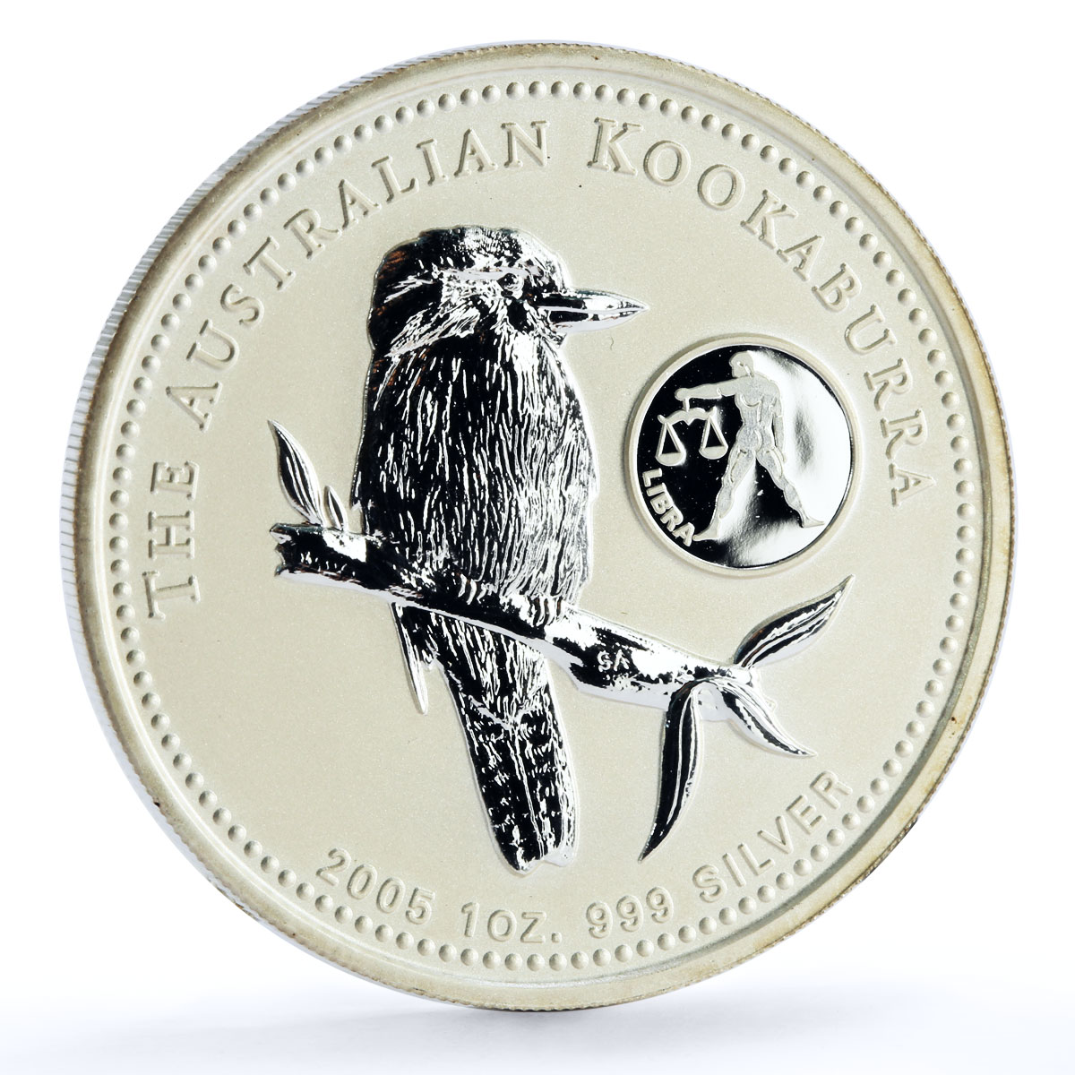 Australia 1 dollar Kookaburra Bird Zodiac Signs Libra silver coin 2005