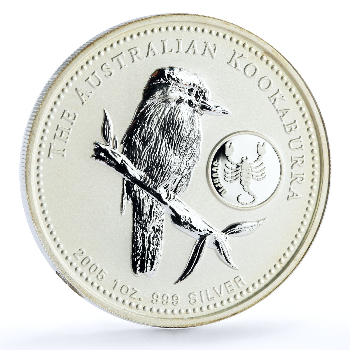 Australia 1 dollar Kookaburra Bird Zodiac Signs Scorpio silver coin 2005