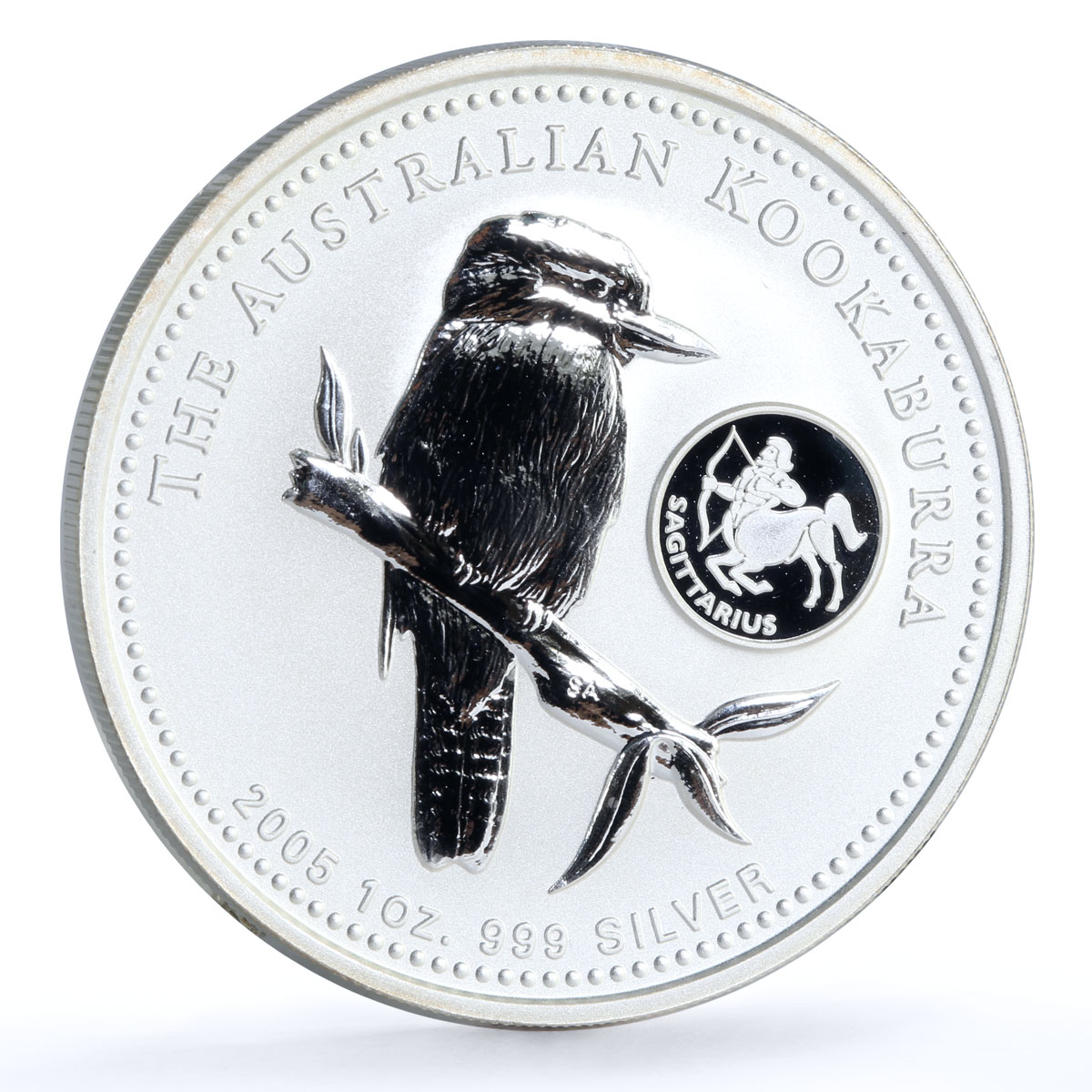 Australia 1 dollar Kookaburra Bird Zodiac Signs Sagittarius silver coin 2005