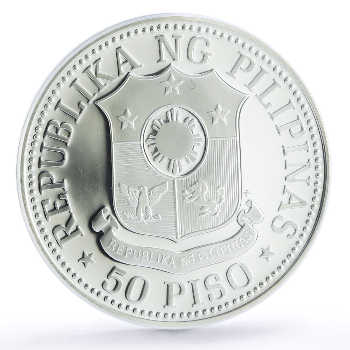 Philippines 50 pisos Ferdinand E. Marcos PR68 PCGS silver coin 1975