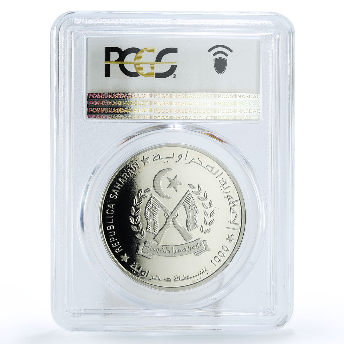 Saharawi 1000 pesetas Piccard Jones In 19 Days Round the World PR67 PCGS 1997