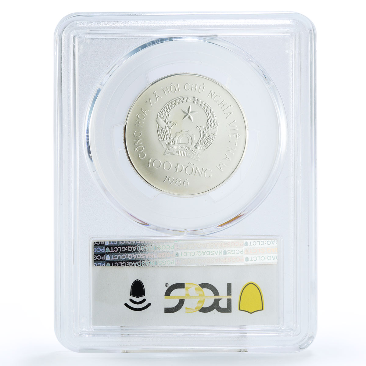 Vietnam 100 dong Vietnamese Historic series Junk Ship MS69 PCGS silver coin 1986