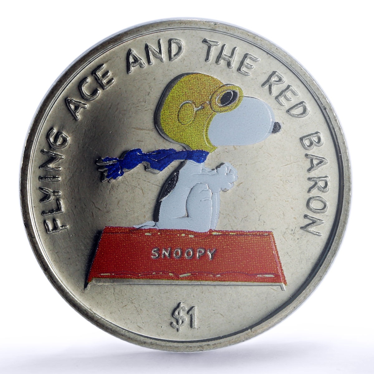 Niue 1 dollar Flying Ace Red Baron Snoopy Cartoons MS65 PCGS CuNi coin 2001