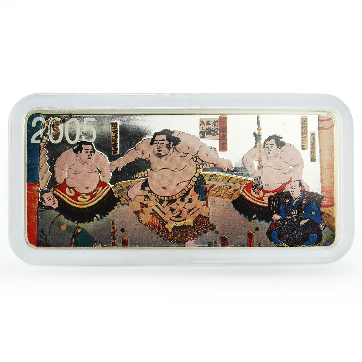 Mongolia 5000 togrog Japanese Sumo Wrestling Wrestlers colored silver coin 2005