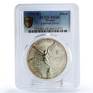 Mexico 1 onza Libertad Angel of Independence MS68 PCGS silver coin 1996