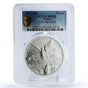 Mexico 1 onza Libertad Angel of Independence MS68 PCGS silver coin 2007
