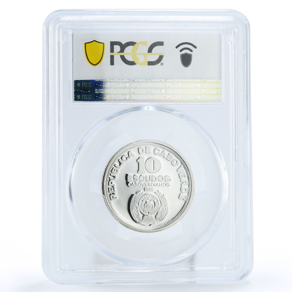 Cape Verde 10 escudos 10th Anniversary of Independence PR69 PCGS Ag coin 1985