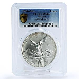 Mexico 1 onza Libertad Angel of Independence MS68 PCGS silver coin 1996