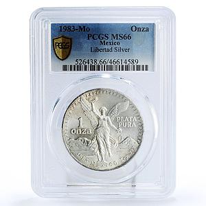 Mexico 1 onza Libertad Angel of Independence MS66 PCGS silver coin 1983