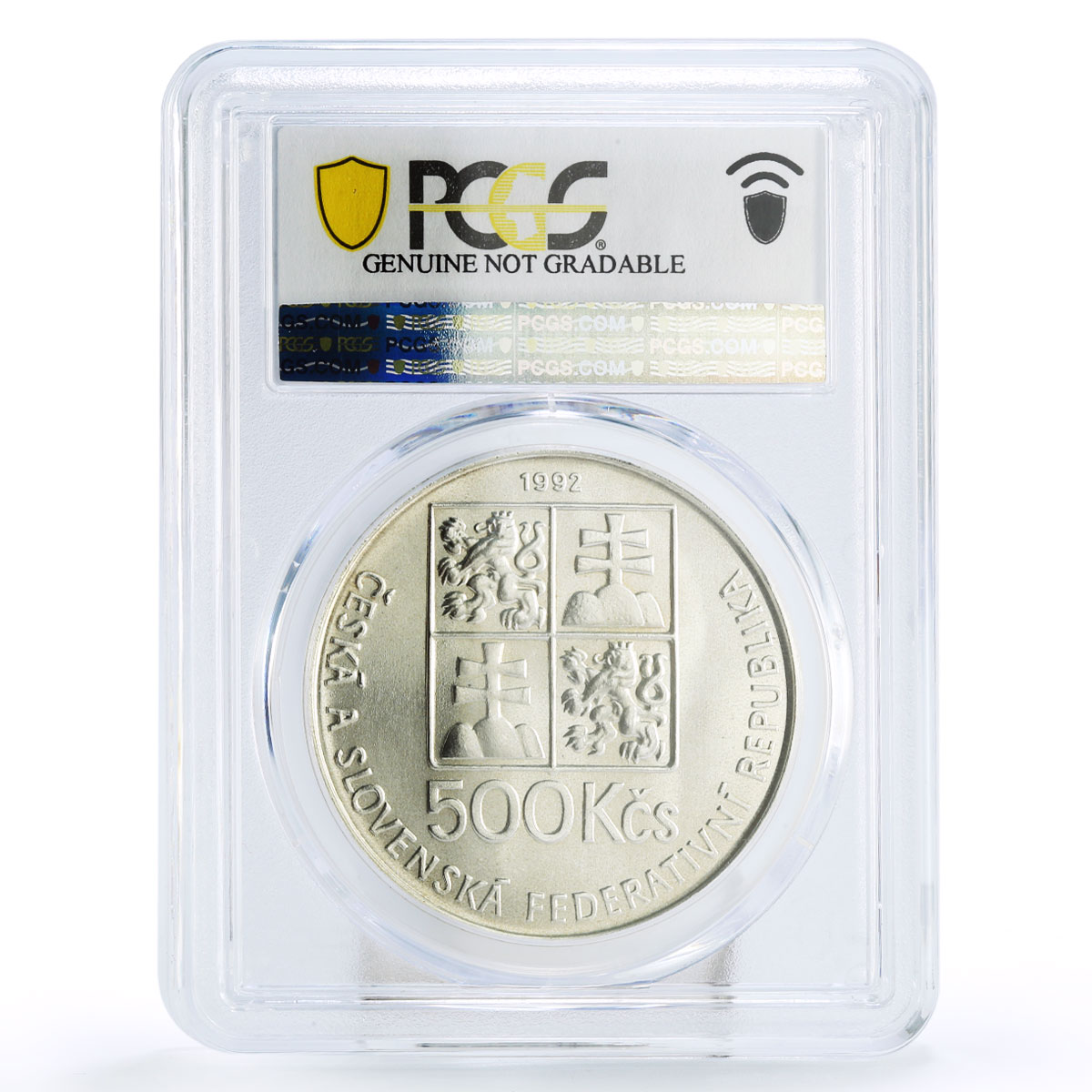 Czechoslovakia 500 korun J.A. Comenius Komensky UNC Detail PCGS silver coin 1992