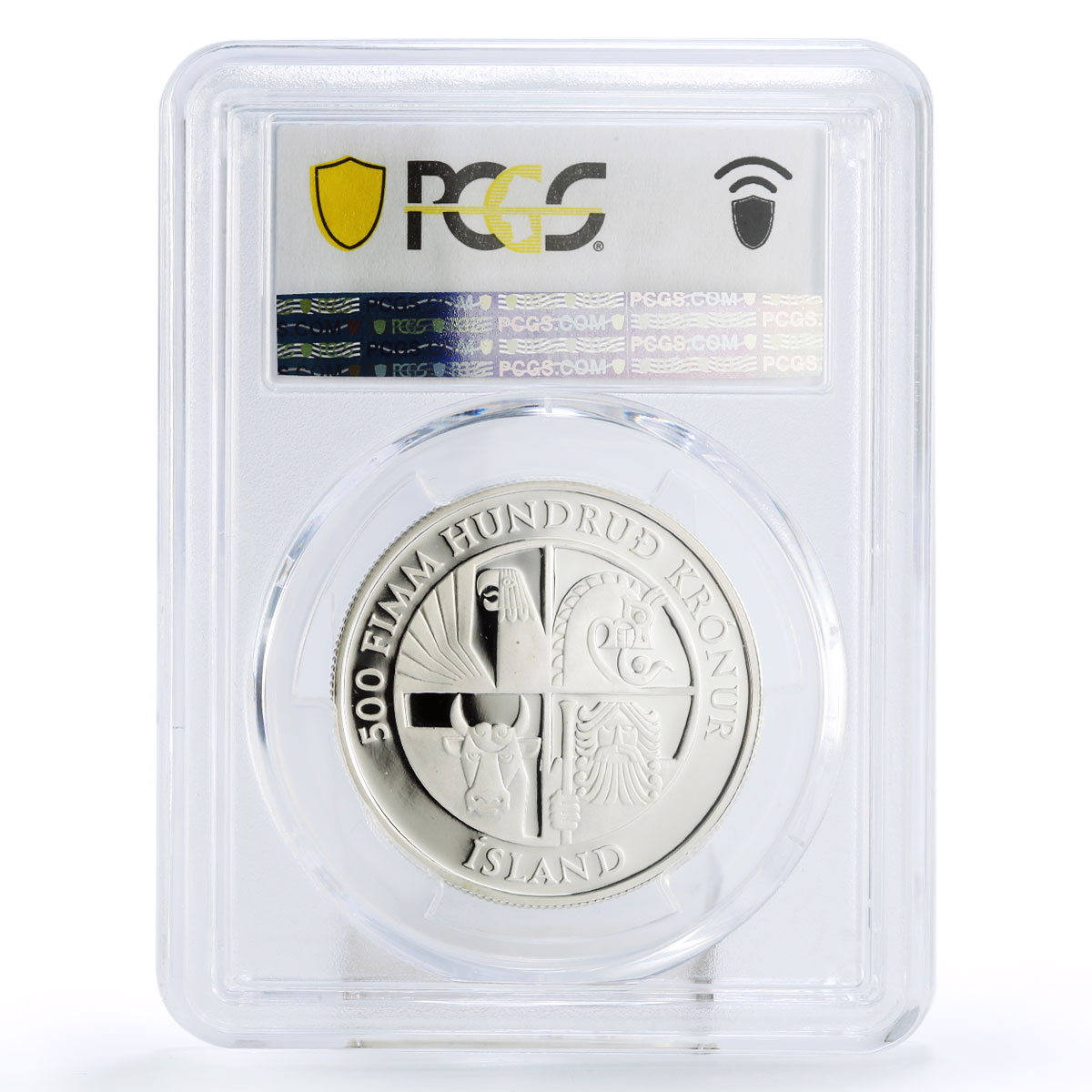 Iceland 500 kronur 1100 Anniversary First Settlement PR69 PCGS silver coin 1974