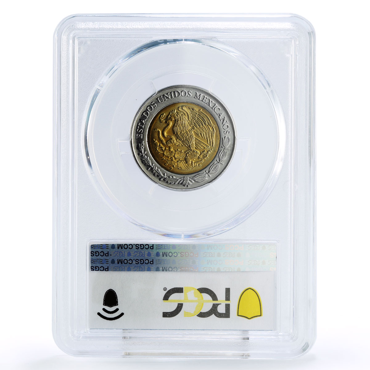 Mexico 5 pesos Francisco Primo Verdad Ramos No Dots MS66 PCGS bimetal coin 2008