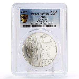 Peru 1 sol Olympic Sports Games Volleyball PR70 PCGS proof silver coin 2007