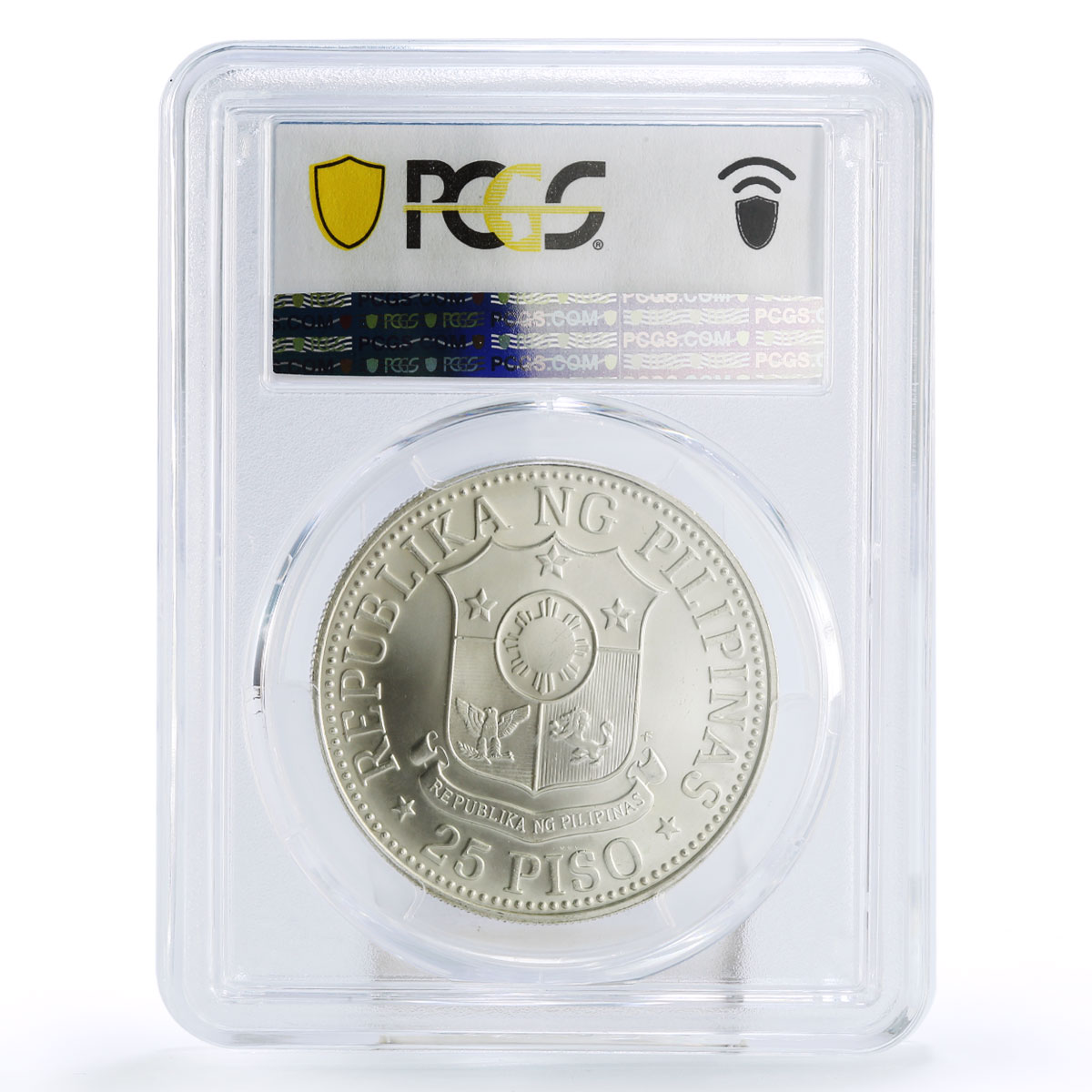 Philippines 25 piso FAO Food Day Woman Holding Grain MS68 PCGS silver coin 1976