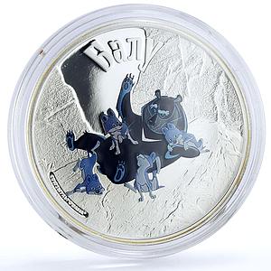 Cook Islands 5 dollars Soviet Cartoons Maugli Mowgli Baloo Bear silver coin 2011