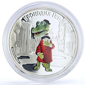 Cook Islands 5 dollars Soviet Cartoons Cheburashka Crocodile Gena Ag coin 2011