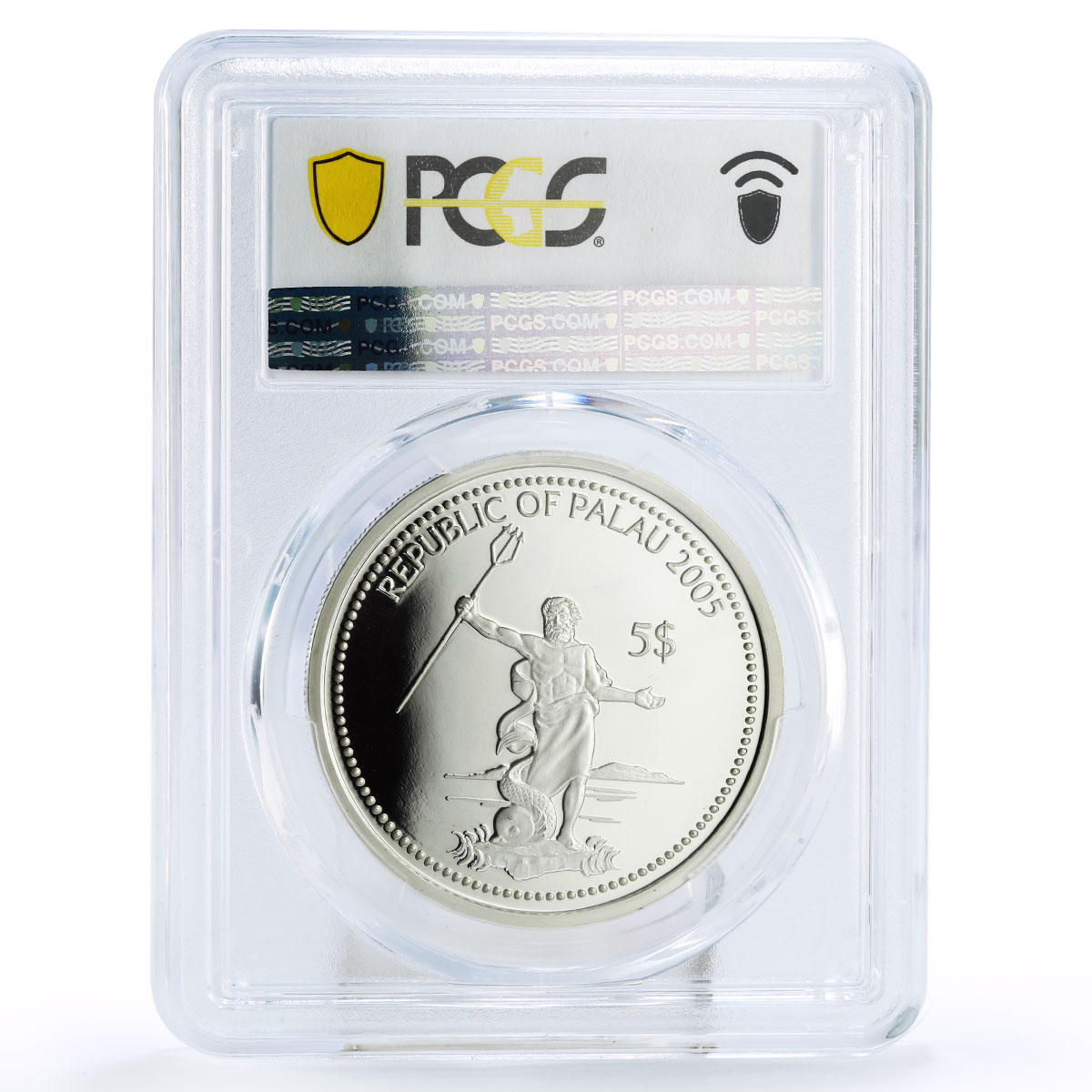 Palau 5 dollars Marine Life Protection Stingray Fish PR69 PCGS silver coin 2005