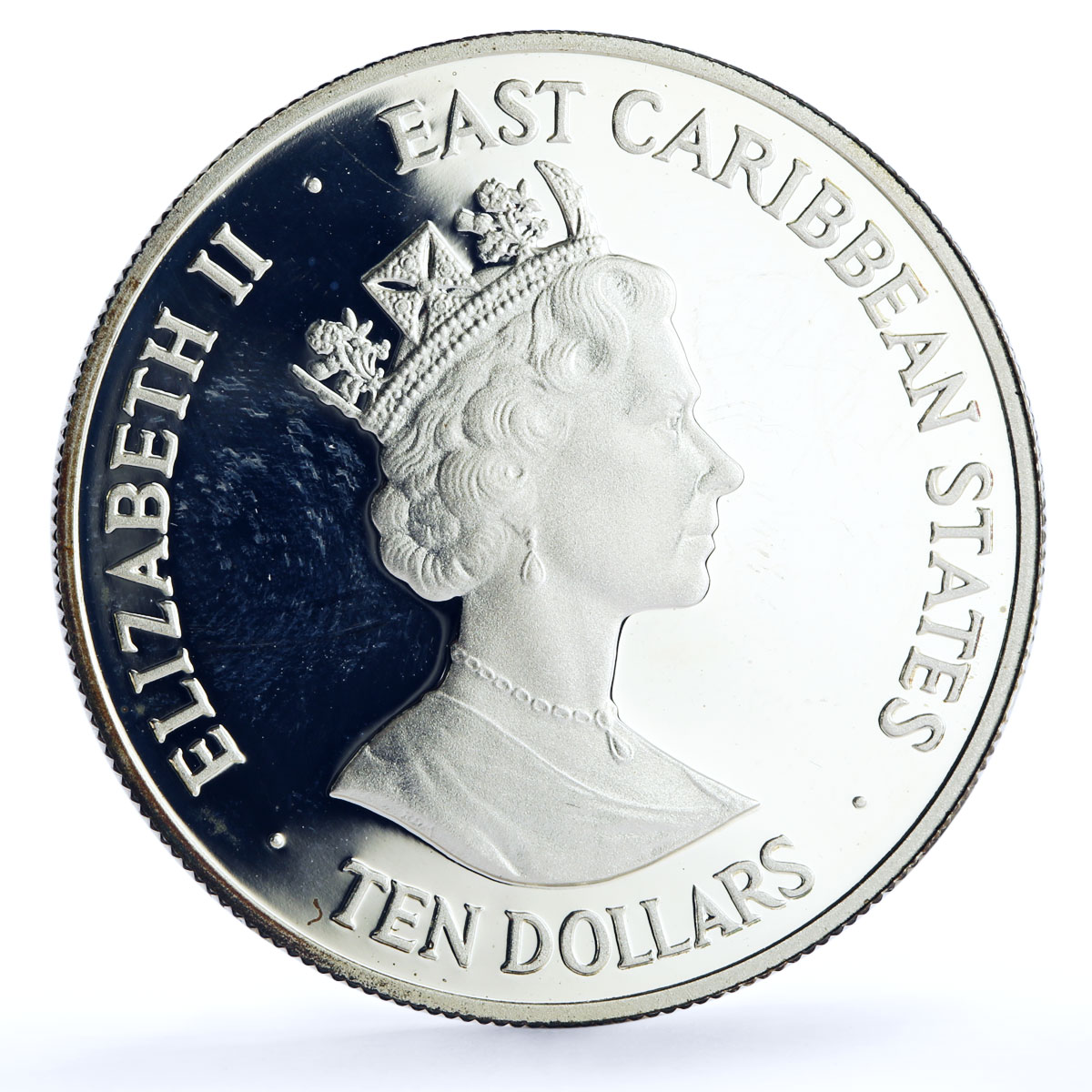 East Caribbean States 10 dollars Inaugural Test Match Sri Lanka silver coin 1997