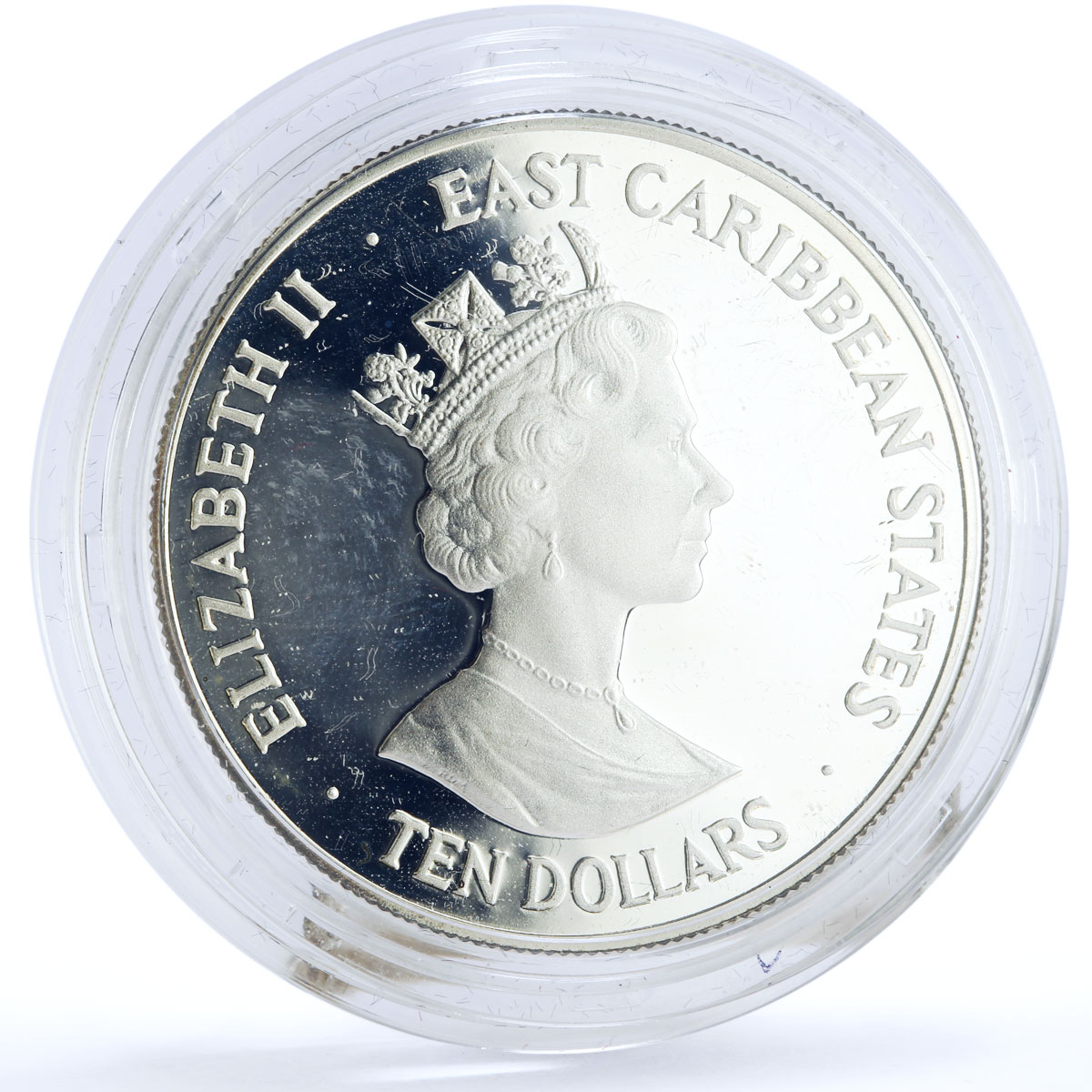 East Caribbean States 10 dollars Inaugural Test Match Sri Lanka silver coin 1997