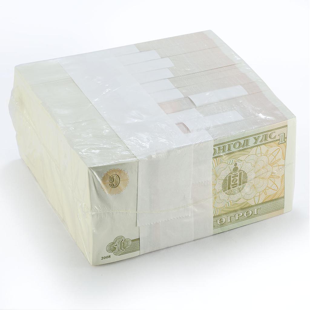 Mongolia 1 togrog 1000 Notes UNC Banknotes Bundle Brick 2008