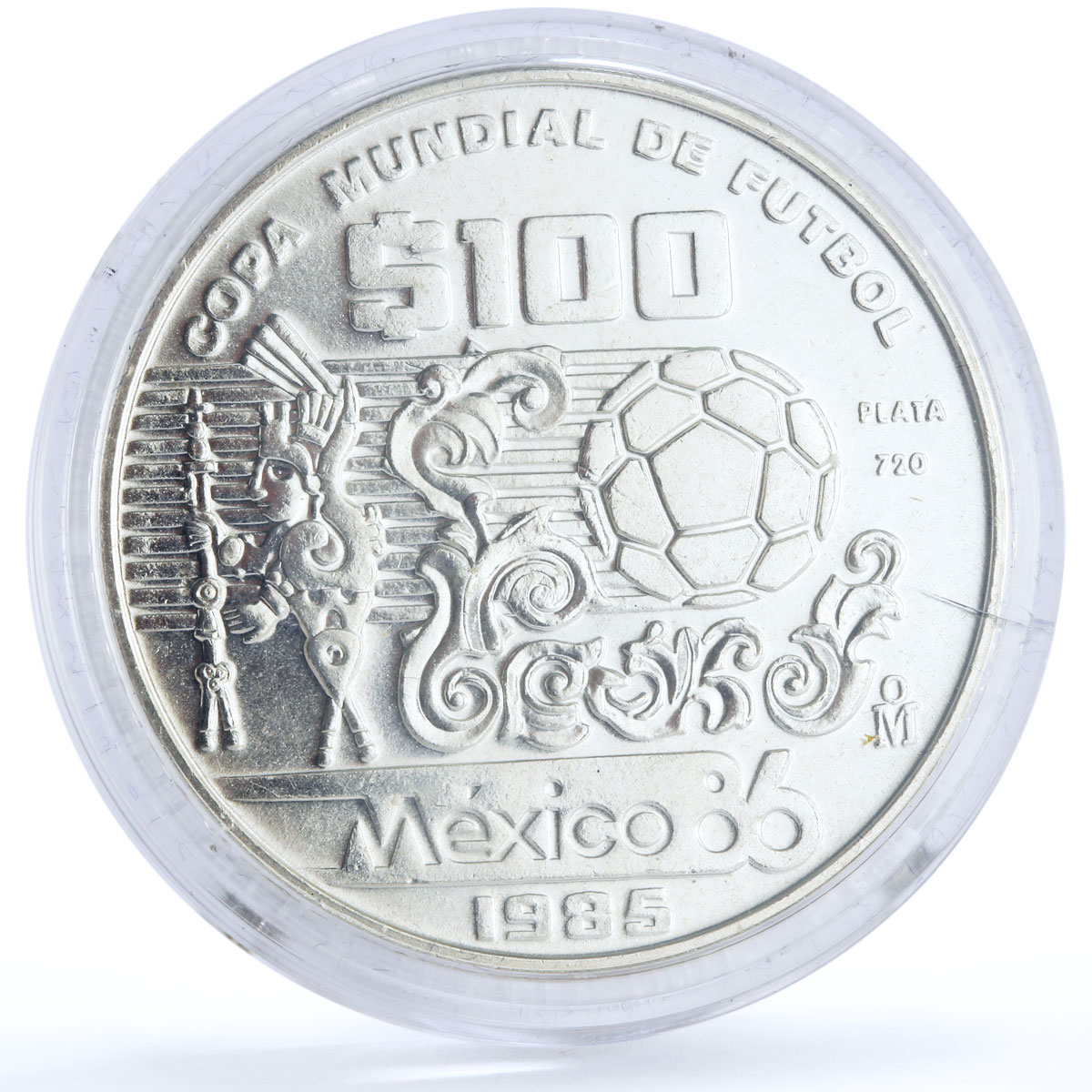 Mexico set of 3 coins Football World Cup 1986 silver coins 1985