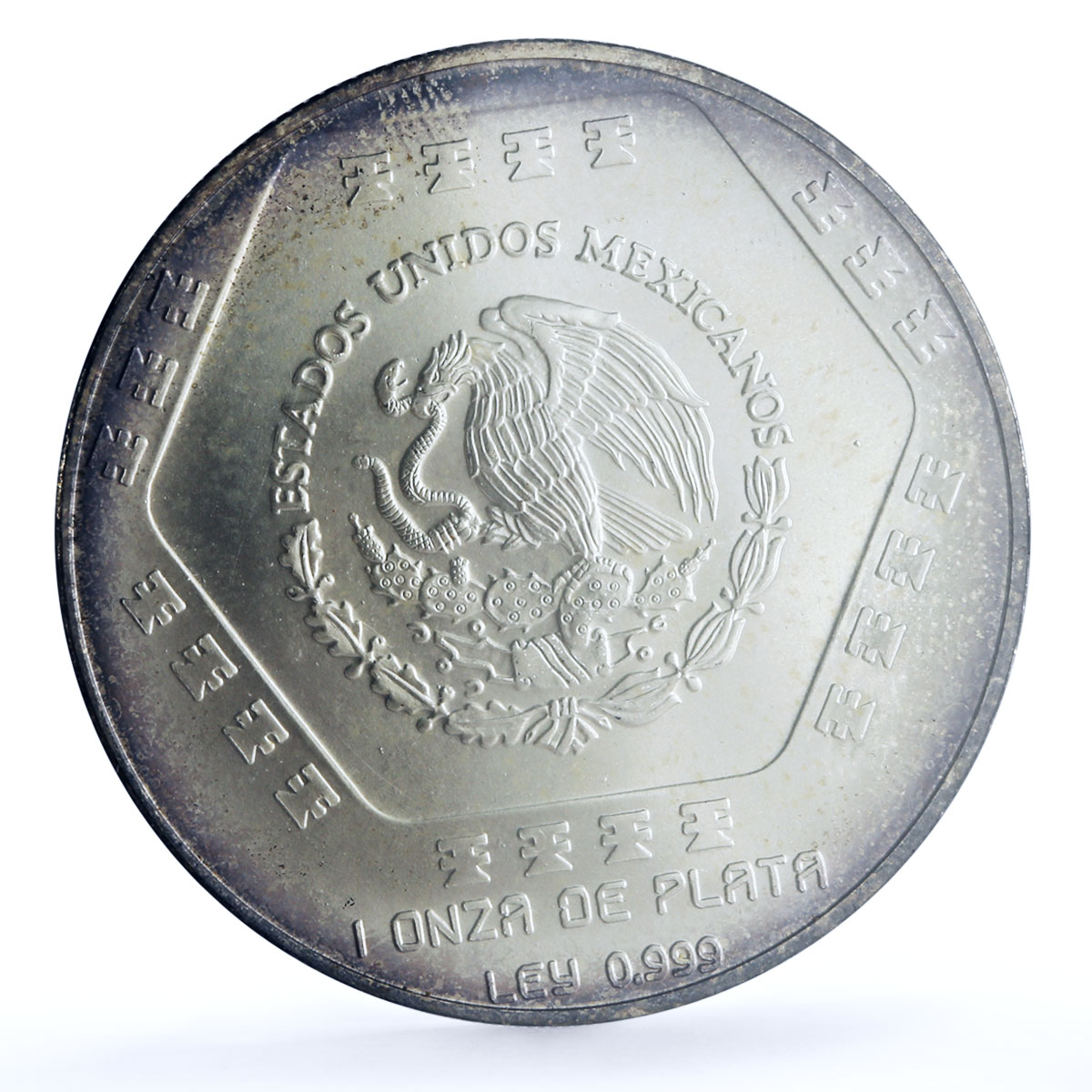 Mexico set of 3 coins Precolombina Chaac Mool Statue Sculpture silver coins 1994