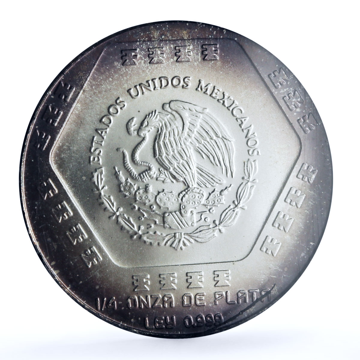 Mexico set of 3 coins Precolombina Chaac Mool Statue Sculpture silver coins 1994