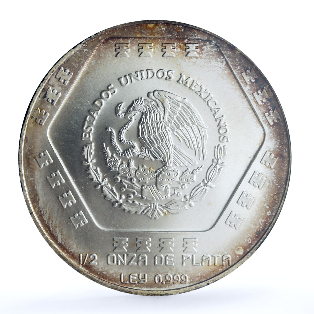 Mexico set of 3 coins Precolombina Chaac Mool Statue Sculpture silver coins 1994