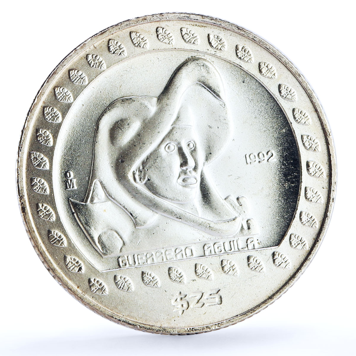 Mexico set of 3 coins Precolombina Guerrero Aguila Eagle Warrior Ag coins 1992