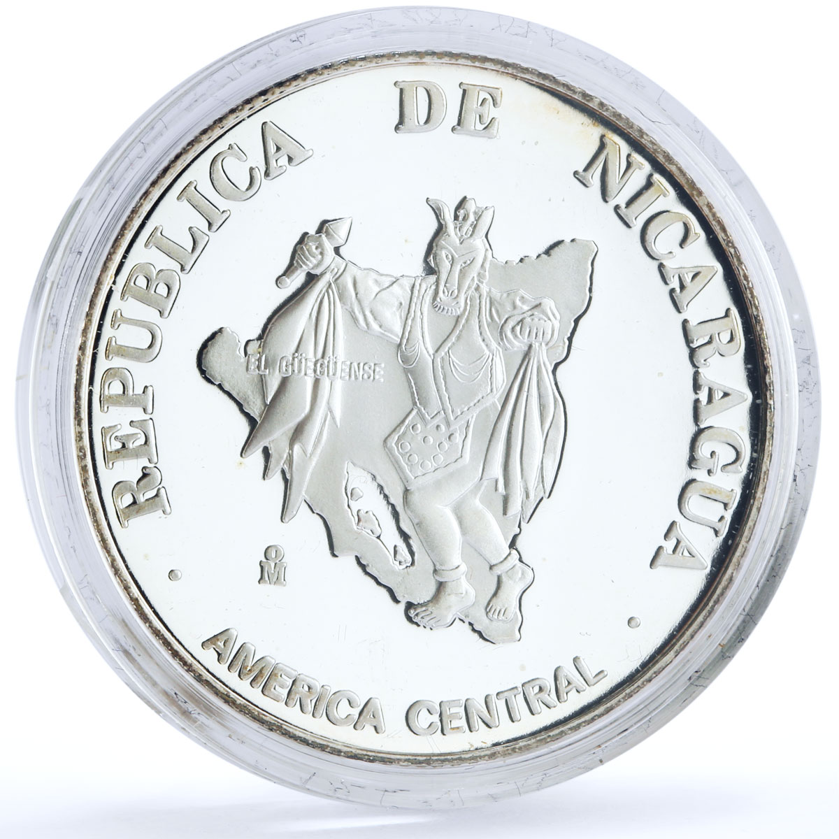 Nicaragua 1 cordoba National Ruben Dario Theater proof silver coin 1994