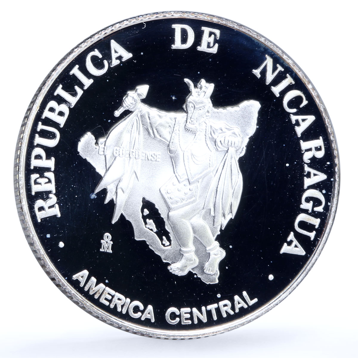 Nicaragua 1 cordoba National Ruben Dario Theater proof silver coin 1994