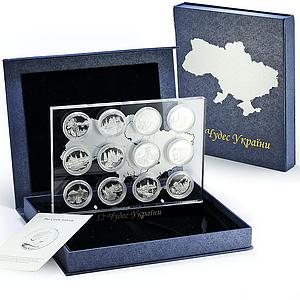 Cook Islands set of 12 coins Architectural Wonders of Ukraine silver coins 2009