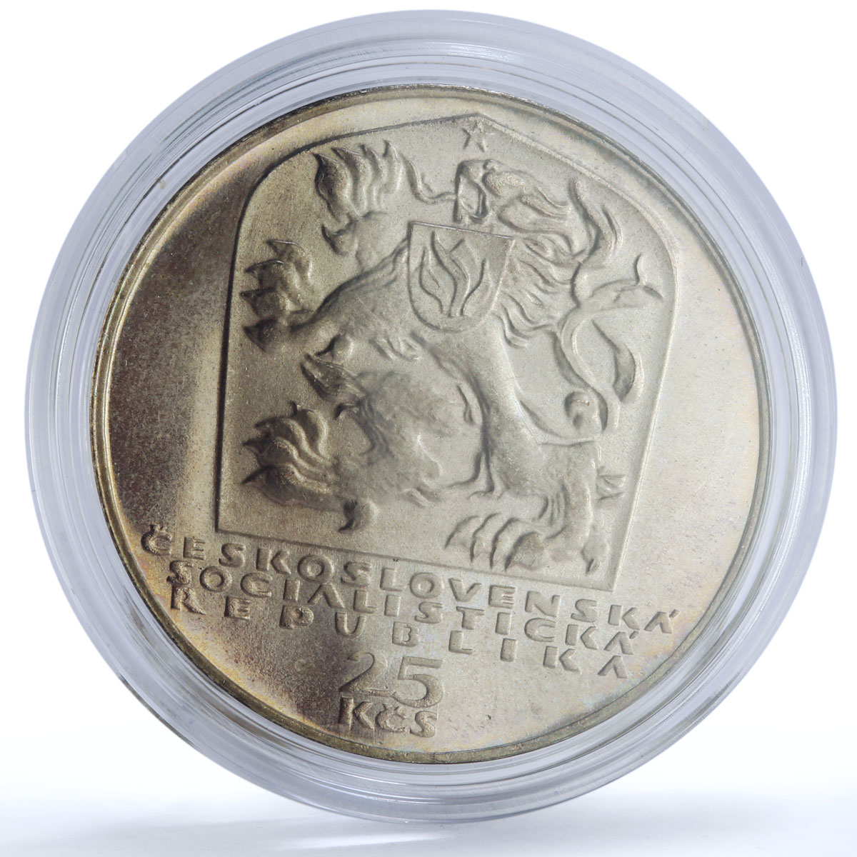 Czechoslovakia 25 korun 25th Anniversary of Slovak Uprising proof Ag coin 1969
