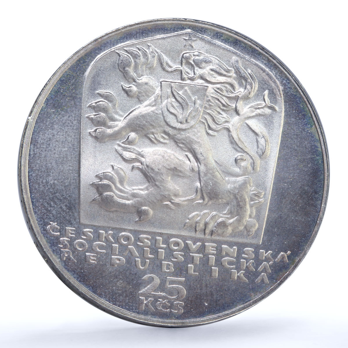 Czechoslovakia 25 korun 25th Anniversary of Slovak Uprising proof Ag coin 1969