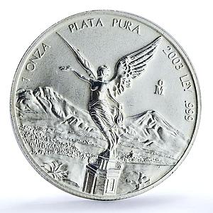 Mexico 1 onza Libertad Angel of Independence silver coin 2003