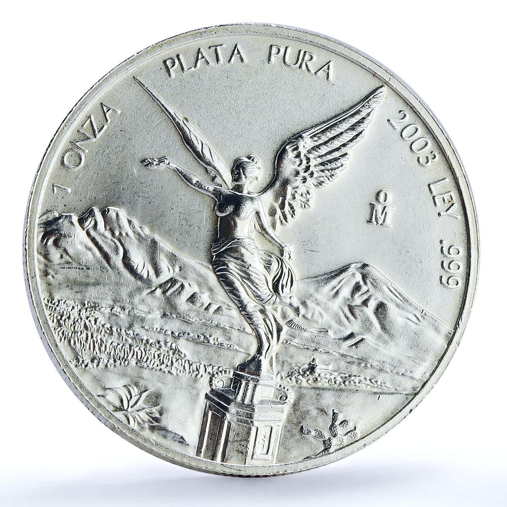 Mexico 1 onza Libertad Angel of Independence silver coin 2003